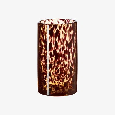 OKA Short Tortoiseshell Glass Vase - Multi