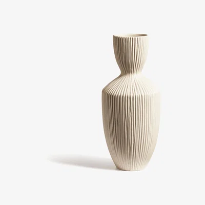 OKA OKA, Small Crispa Vase - Off White, Vases, Stone