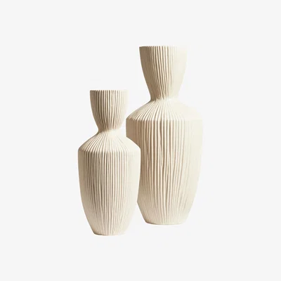 OKA Large Crispa Vase - Off White