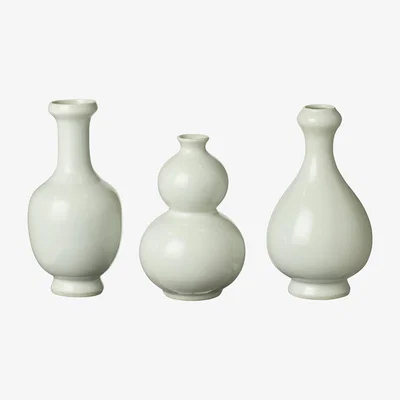 OKA Set of Three Cotteret Mini Vases - White