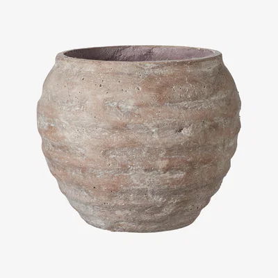 OKA Decardi Ribbed Vase Large - Grey