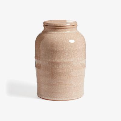 OKA OKA, Oren Lidded Pot - Apricot, Pots and Urns, Clay