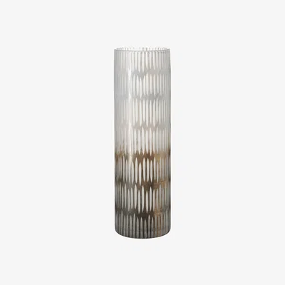 OKA OKA, Fika Tall Glass Vase - Grey/White, Vases, Glass