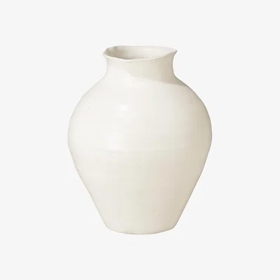 OKA OKA, Large Fyli Ceramic Vase - White, Vases, Terracotta