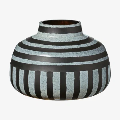 OKA OKA, Scarab Vase - Charcoal, Vases, Glass