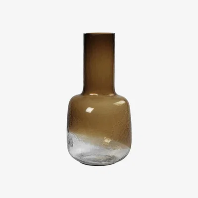 Olivia's Broste Copenhagen Ingvar Vase Indian Tan and Clear