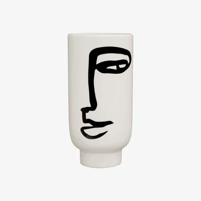 Olivia's Olivia's Vera Large Face Vase in Black & White