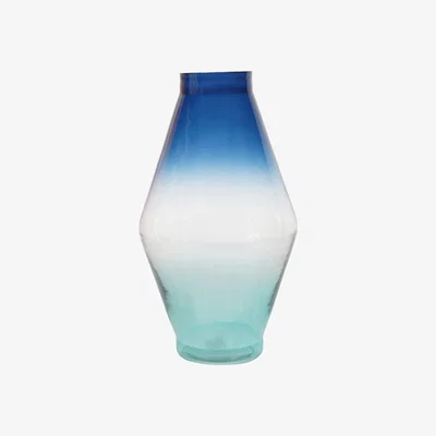 Olivia's Libra Urban Botanic Collection - Elise Ocean Blue Ombre Large Glass Vase