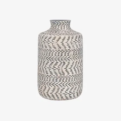 Olivia's Olivia's Mancini Textured Natural and Black Stoneware Vase