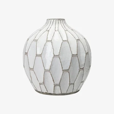 Olivia's Olivia's Gauld White Stoneware Geometric Vase