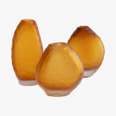 Olivia's Liang & Eimil Glass Vase Amber (Set of 3)