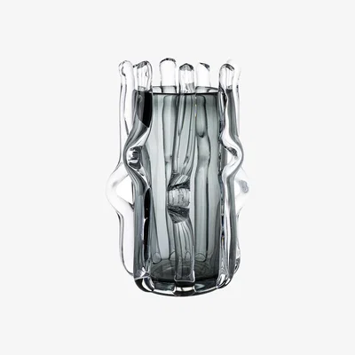 Olivia's Liang & Eimil Aura Glass Vase Large Grey & Clear