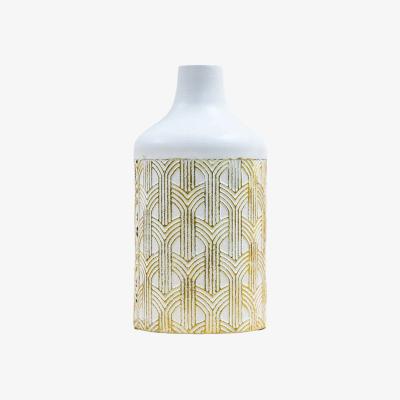 Olivia's Gallery Interiors Vari Vase Metal Natural & White | Outlet / Large