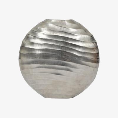 Olivia's Libra Midnight Mayfair Collection - Iconic Ripples Silver Aluminium Elliptical Vase Small | Outlet