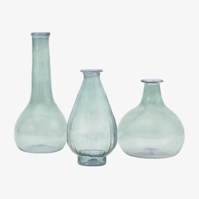 Olivia's Gallery Interiors Set of 3 Buba Vases in Ice Blue