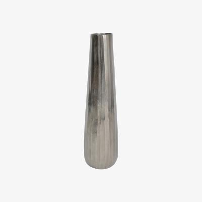 Olivia's Libra Iconic Ripples Silver Aluminium Tapered Vase 70 cm