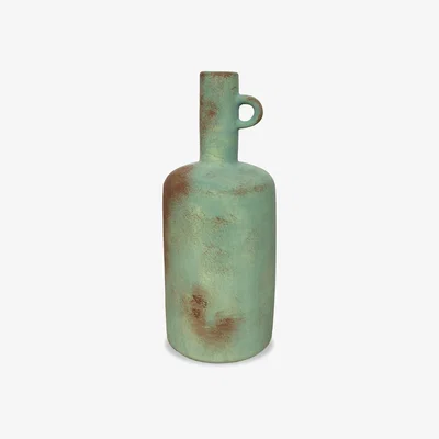 Olivia's Liang and Eimil Russet Ceramic Vase in Turquoise and Brown