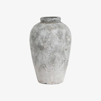 Olivia's Hill Interiors Tall Aged Ceramic Vase in Stone | Outlet