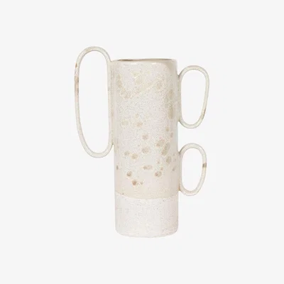 Olivia's Libra Calm Neutral Collection - Zahara Handled Ceramic Vase in Cream / Small