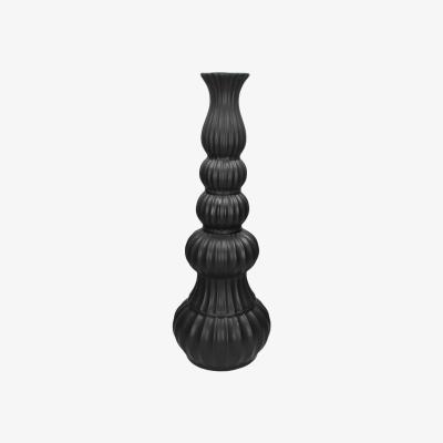 Olivia's Libra Black Bolbous Earthenware Vase Large