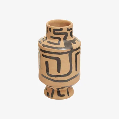 Olivia's Olivia's Abstract Pattern Vase Sand & Black Large