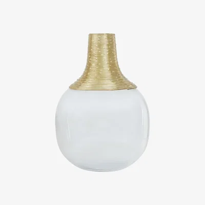 Olivia's Olivia's Garbo Small Glass Bottle Vase in Gold