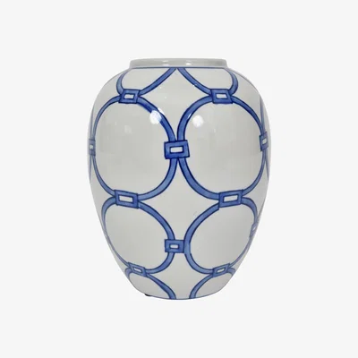 Olivia's Libra Blue Loops Handpainted Vase