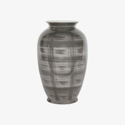 Olivia's Libra Calm Neutral Collection - Crosshatch Ceramic Vase in Grey