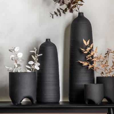 Olivia's Gallery Interiors Morgan Vase Black Small