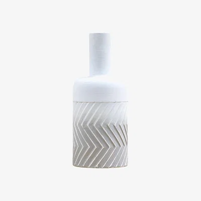 Olivia's Gallery Interiors Madina Vase Metal Grey & White / Small