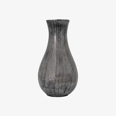 Olivia's Gallery Interiors Sinead Fluted Vase in Antique Grey M / Medium