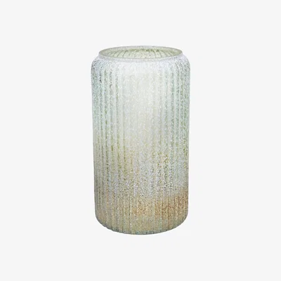 Olivia's Ivyline Verre Tall Frosted Ribbed Glass Vase in Gold