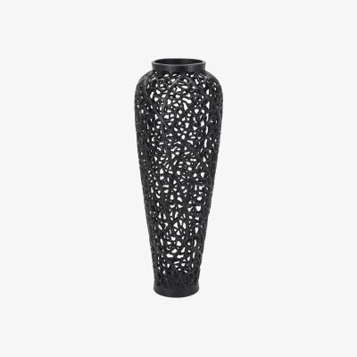 Olivia's Hill Interiors Black Cast Lattice Vase
