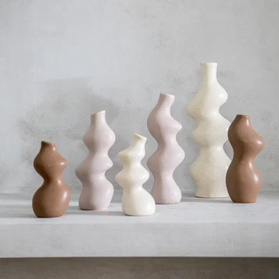 Olivia's Gallery Interiors Set of 3 Meint Vase Natural / Medium
