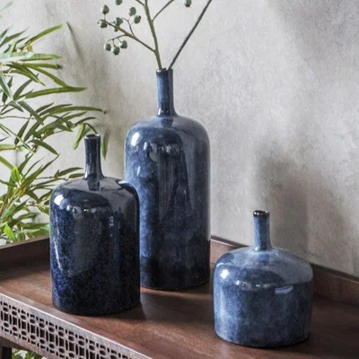 Olivia's Gallery Interiors Set of 3 Vormark Ornaments Blue