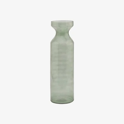 Olivia's Hill Interiors Smoked Glass Fluted Vase in Sage / Small