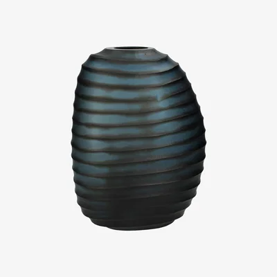 Olivia's Libra Cantelupe Blue Glass Vase / Large