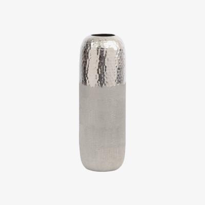 Olivia's Libra Fuse Large Vase Hammered and Brushed Silver Finish