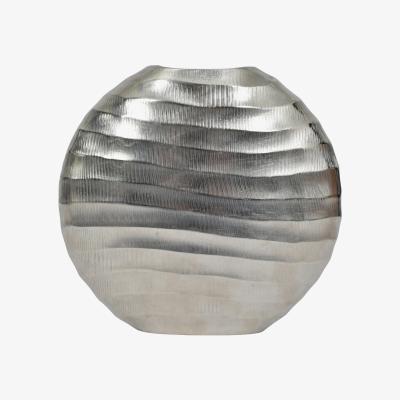 Olivia's Libra Iconic Ripples Silver Aluminium Elliptical Vase Small