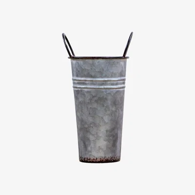 Olivia's Gallery Interiors Lambert Galvanised Flower Bucket Grey / Large