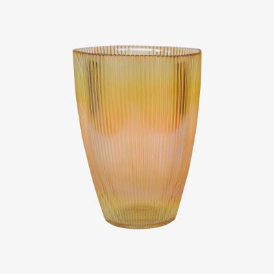 Olivia's Ivyline Tall Ribbed Vase in Amber