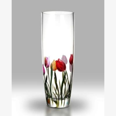 Downtown Nobile Rainbow Tulips Cylinder Vase 25cm