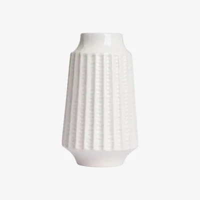 Downtown BHS Grooved Ceramic Vase - Cream