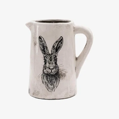 Downtown Hare Medium Pitcher Vase - Distressed