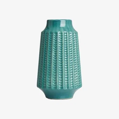 Downtown BHS Chevron Ceramic Vase - Green