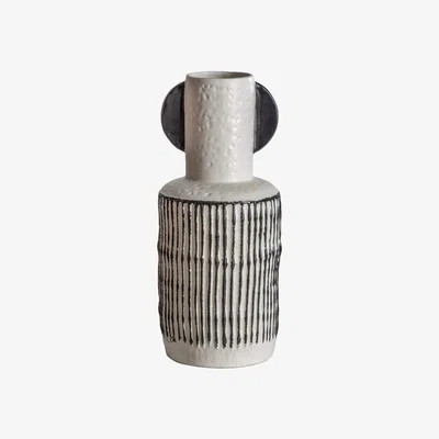 Downtown Seki Vase In Brown/Cream