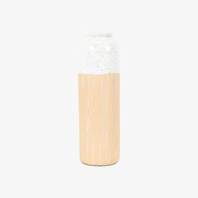 Downtown Holmer Small Earthenware Vase - White/Natural