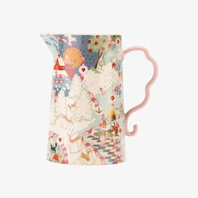 Downtown Cath Kidston Christmas Journey Pitcher Jug / Vase In Multi