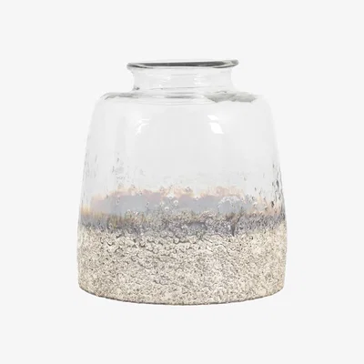 Downtown Pluto Large Hurricane Vase - Silver
