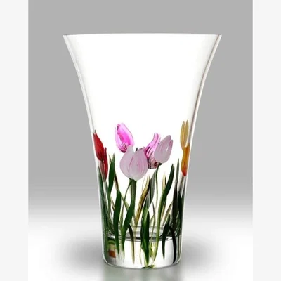 Downtown Nobile Rainbow Tulips Flared Vase 19cm